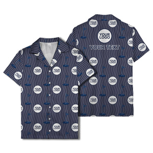 golf flag & custom logo repeat hawaiian shirt for men