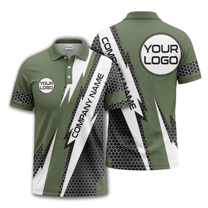 lightning bolt hexagon geometric polo shirt for modern golf