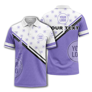 logo repeat diagonal stripe customizable polo shirt for teams