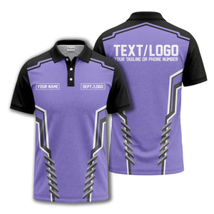 monochrome geometric lines custom name logo polo shirt for departments