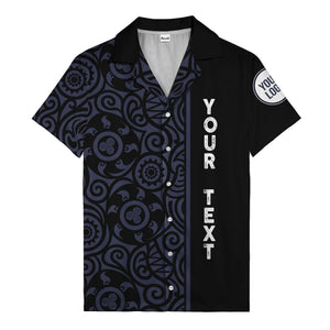 polynesian tribal swirls black white circular motifs hawaiian shirt for men