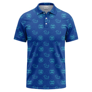 rubber duck & custom logo circle pattern polo shirt for men