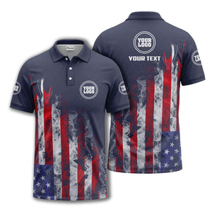 smoky american flag stars & stripes patriotic bold golf polo shirt
