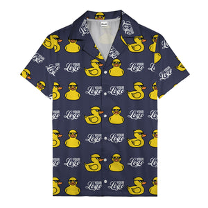 sunglassed rubber ducky parade custom logo hawaiian shirt