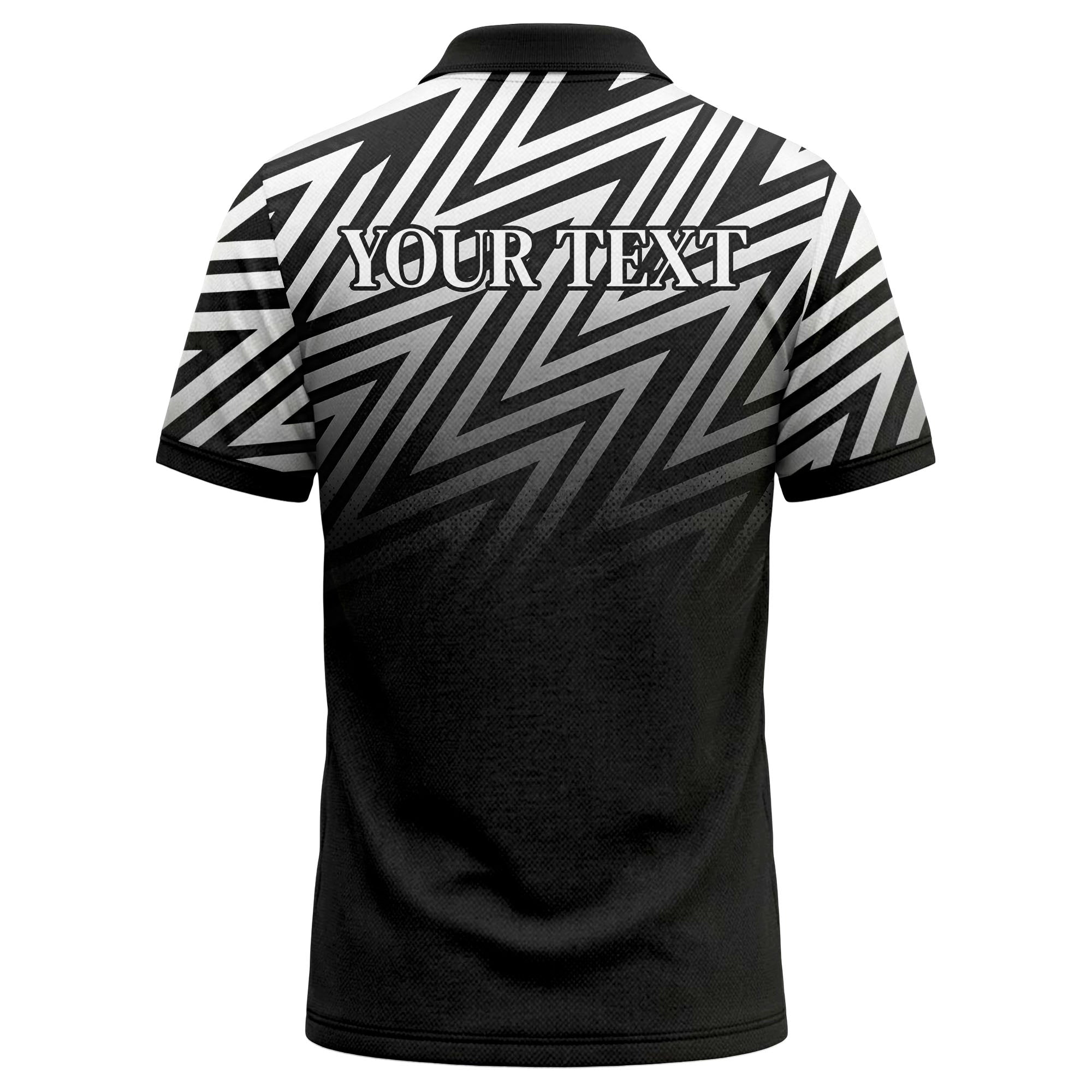 Custom Geometric Gradient Polo Shirt – Personalized Text & Logo