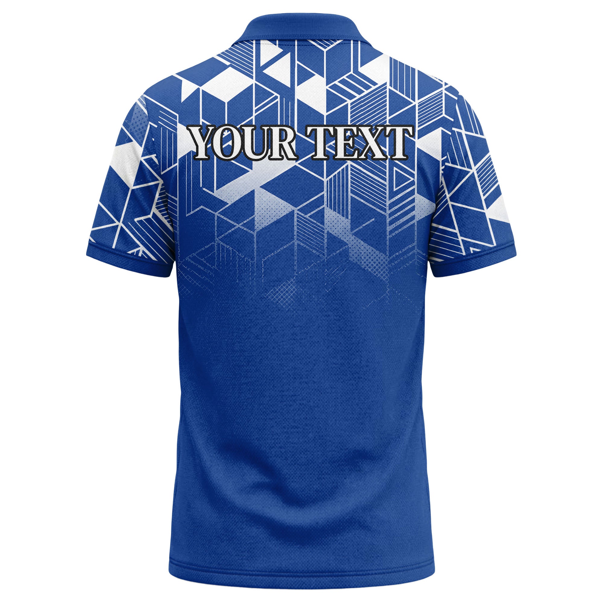 Custom Geometric Pattern Polo Shirt – Personalized Text & Logo, Multiple Colors