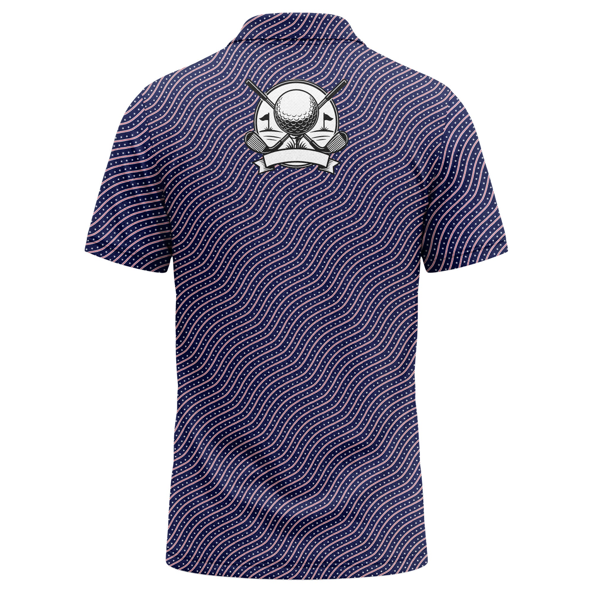 Custom Name & Logo Wave Pattern Polo Shirt – Premium Golf Team Uniform