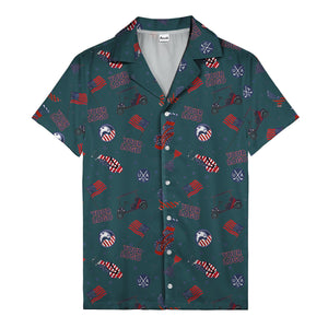 american golf flags bald eagles golf carts hawaiian shirt for men