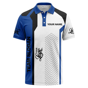 arrow repeat geometric logo & text custom polo shirt