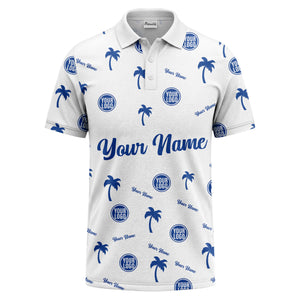 black palm tree silhouettes personalized polo shirt with custom logos