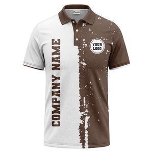 black white paint splatter custom logo corporate polo shirt