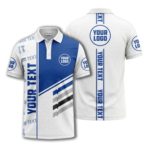 bold geometric stripes & custom text placeholder modern polo shirt