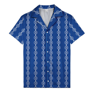 chain link custom logos black white all over hawaiian shirt