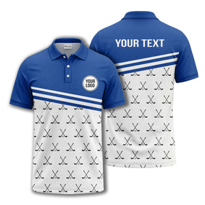 crossed golf clubs & balls repeat pattern polo shirt for men