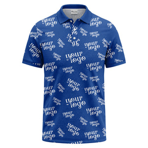 custom logo repeat typography minimalist polo shirt