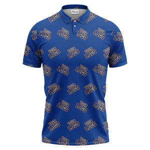 repeating custom logo illustration polo shirt for personalized hawaiian style