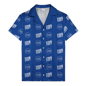 custom logo & text repeat pattern personalized hawaiian shirt
