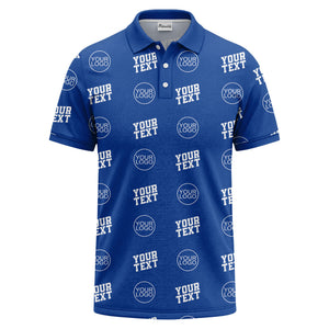 custom logo & text repeat pattern personalized polo shirt