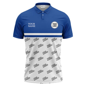 custom logos repeat monochrome black white corporate polo shirt