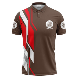 custom multi color geometric abstract modern men's performance polo shirt