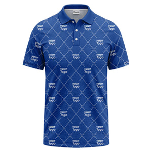 diamond grid logo repeat minimalist black polo shirt