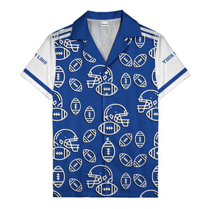 football helmets & balls repeat hawaiian shirt for men