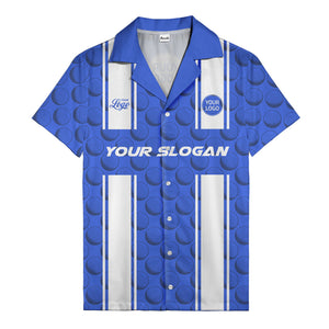 golf ball & white stripe repeat hawaiian shirt for golfers
