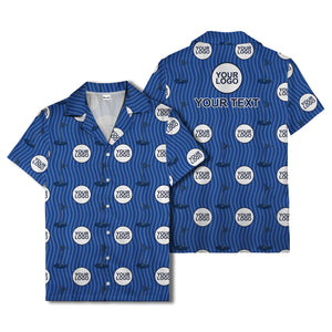 golf flag & custom logo repeat hawaiian shirt for men