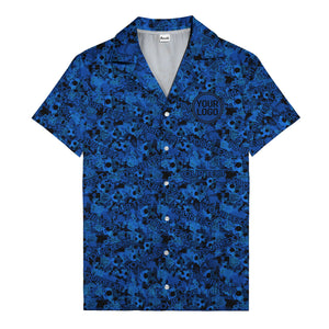 hexagon dot repeating custom text abstract geometric hawaiian shirt
