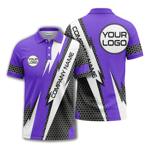 lightning bolt hexagon geometric polo shirt for modern golf