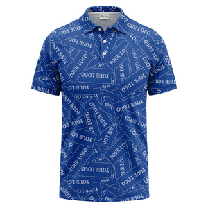 repeat your logo on black ground custom polo shirt