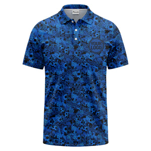 soccer ball camouflage custom logo polo shirt for men
