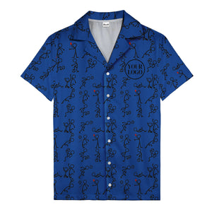 soccer stick figures & footballs fun cartoon hawaiian shirt
