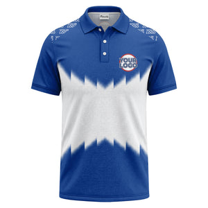 zigzag gradient custom logo polo shirt for men