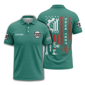 american flag stars & stripes patriotic custom logo polo shirt