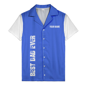 best dad ever vertical name personalized black graphic hawaiian shirt for men