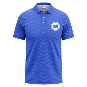 black chevron dot geometric pattern custom logo polo shirt for men