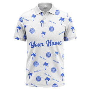 black palm tree silhouettes personalized polo shirt with custom logos