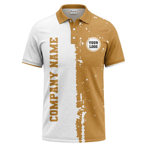 black white paint splatter custom logo corporate polo shirt