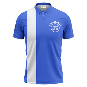 bold black white vertical stripe custom logo golf country club polo shirt