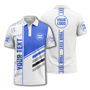 bold geometric stripes & custom text placeholder modern polo shirt
