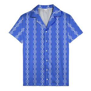 chain link custom logos black white all over hawaiian shirt