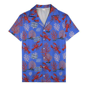 coral reef lobsters & watercolor logo repeat hawaiian shirt
