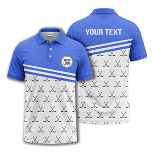 crossed golf clubs & balls repeat pattern polo shirt for men