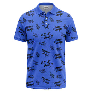 custom logo repeat typography minimalist polo shirt