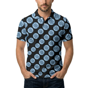 Custom Repeating Geometric Circles Logo Polo Shirt For Personalized Branding