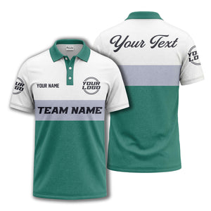 custom team name logo horizontal stripe polo shirt for men