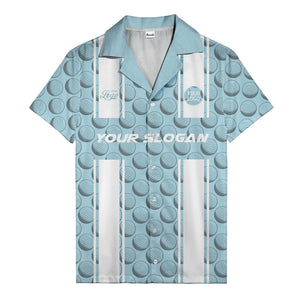 golf ball & white stripe repeat hawaiian shirt for golfers