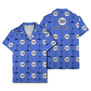 golf flag & custom logo repeat hawaiian shirt for men