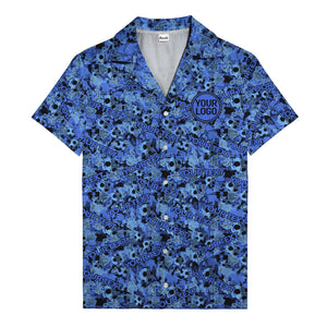 hexagon dot repeating custom text abstract geometric hawaiian shirt